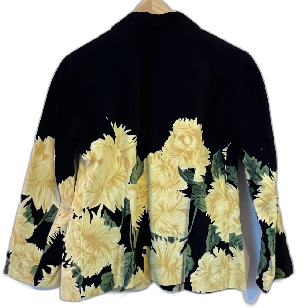 Vtg Anthropologie elevenses Y2K Velvet Floral Tie Front Jacket Sz 6 Spring Twee - Picture 4 of 9